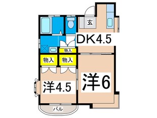 ｶｰｻ東の物件間取画像